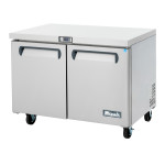 Migali C-U48R-HC 48in Wide, (2) Door Under-Counter & Work Top Refrigerator, 12 Cu.Ft, (2) Shelve(s), Casters, 1/3hp, 115v, ETL Listed