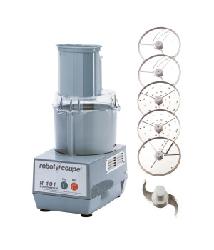 Robot Coupe R101P 1.9 Liter Bowl Combination Food Processor, 120v, 3/4hp, 1725 rpm, 3 disc(s) included, ETL Listed