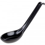 023A/B SOUP SPOON WITH HOOK, BLACK MELAMINE, 0.6 OZ, 12 / PACK