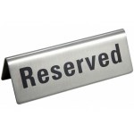 WINCO RVS-4 RESERVED SIGN, STAINLESS STEEL