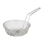 Thunder Group SLCB008C 8 inch Nickel-Plated Coarse Mesh Round Culinary Basket, 1 each
