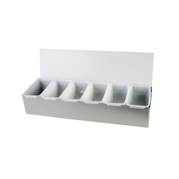 Thunder Group SLCN006 6-Compartment Stainless Steel Condiment Dispensers with Plastic Inserts, 1 each