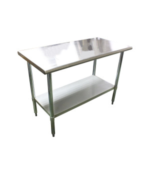 Thunder Group SLWT42460F Stainless Steel Flat Top Worktable with Galvanized Under-Shelf, 24 x 60 x 35 inch, NSF Listed, 1 each