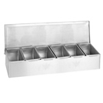 THUNDER GROUP SSCD006 6-COMPARTMENT STAINLESS STEEL CONDIMENT