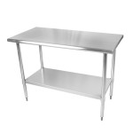 THUNDER GROUP SLWT43060F FLAT TOP WORKTABLE 30" X 60" X 35", STAINLESS STEEL, NSF CERTIFIED
