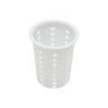 Thunder Group PLFC001 White Plastic Perforated Round Flatware Cylinder with Outer Lip, 4-3/8 x 5-3/8 inch, 12 each