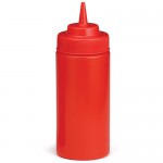 TABLE CRAFT 11663K SQUEEZE BOTTLE, WIDE MOUTH 63 MM, 16 OZ, RED POLYETHYLENE , NSF LISTED, 12 / PACK