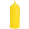 Tablecraft 11663M 16oz Wide-Mouth Squeeze Bottle, Yellow with Standard TipTop™,  NSF Listed, 12 each