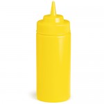 Tablecraft 11663M 16 fl oz Wide-Mouth Squeeze Bottle, Yellow with Standard TipTop™,  NSF Listed, 12 each