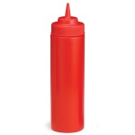 Tablecraft 12463K 24 fl oz Wide-Mouth Squeeze Bottle, Red with Standard TipTop™,  NSF Listed, 6 each