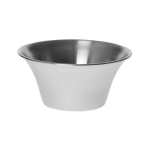 Tablecraft 6 oz Stainless Steel Round Flared Sauce Cup, 12 each