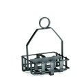 Tablecraft 606RBK 3-Compartment Black Table Condiment Rack, 4-1/4 x 4 x 6 inch, 1 each