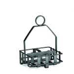 Tablecraft 606RBK 3-Compartment Black Table Condiment Rack, 4-1/4 x 4 x 6 inch, 1 each