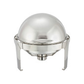 Winco 602 Madison 6qt Stainless Steel Round Roll-Top Chafer, 1 each