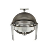Winco 602 Madison 6qt Stainless Steel Round Roll-Top Chafer, 1 each