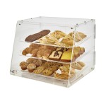 WINCO ADC-3 3-TRAY CLEAR ACRYLIC PASTRY DISPLAY CASE, 21” x 18” x 16-1/2”