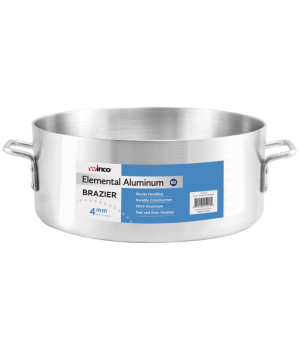 Winco ALB-15 15 qt. Elemental Aluminum Brazier, 4mm Thickness, 14-1/8 x 5-3/8 inch, NSF Listed, 1 each