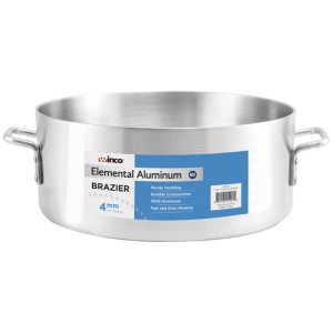 Winco ALB-24 24 qt. Elemental Aluminum Brazier, 4mm Thickness, 18-1/4 x 5-3/8 inch, NSF Listed, 1 each