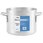 Winco ALST-10 10 qt. Elemental Aluminum Heavyweight Stock Pot, 4mm Thickness, 10-1/8 x 8-1/4 inch, NSF Listed, 1 each