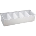 Winco CDP-5 5 Compartment Condiment Holder with Stainless Steel Base, 15-1/2 x 6-3/4 x 4 inch, 1 each