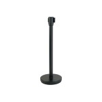 WINCO CGS-38K BLACK CROWD GUIDANCE SYSTEM WITH 6.5" RETRACTABLE BELT AND 34" H POST