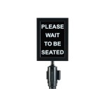 Winco CGSF-12K Black Stanchion Top Sign Frame, 1 each