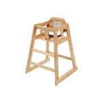 Winco CHH-101 Wooden High Chair, Natural Color, Knocked Down, 1 each