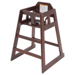 Winco CHH-103 Wooden High Chair, Mahogany Color, Knocked Down, 1 each