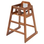 Winco CHH-104 Wooden High Chair, Walnut Color, Knocked Down, 1 each