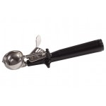 Winco ICOP-30 Scoop Size #30, 1 oz Thumb-Press Stainless Steel Disher with One-Piece Black Plastic Handle, NSF Listed, 1 each