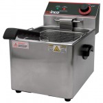 WINCO EFS-16 ELECTRIC COUNTERTOP FRYER, SINGLE WELL AND BASKET, 16 LB CAPACITY, 120 V, 1750 W, 15 AMP, ETL LISTED