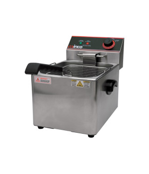 Winco EFS-16 Electric Single Well and Basket Counter-top Deep Fryer, 16 lb Capacity, 120 v, 1750 w, 15 amp, ETL Listed, 1 each