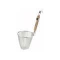 Winco MSH-5 5-1/2 inch Deep Bowl Stainless Steel Single Mesh Strainer with Wood Handle, 1 each