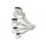 Winco MSP-4P 4-pc Economy Stainless Steel Measuring Spoon Set, 1 each