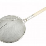 Winco MST-14D 14" Diameter Nickel-Plated Reinforced Double Mesh Strainer, Round Handle