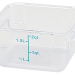 WINCO PCSC-2C 2 QT SQUARE CLEAR POLYCARBONATE STORAGE CONTAINER, NSF LISTED