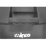 Winco PTC-44G 44-Gallon Heavy-Duty Gray Plastic Round Trash Can, 1 each
