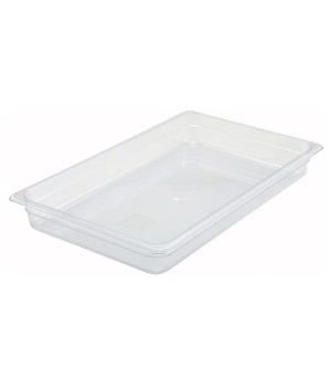 Winco SP7102 Full-Size Clear Polycarbonate Food Pan, 2-1/2 inch Deep, NSF Listed, 1 each