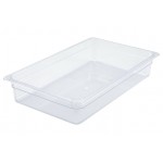 WINCO SP7104 FULL SIZE FOOD PAN, CLEAR POLYCARBONATE, 4" DEEP, NSF