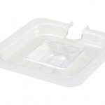 WINCO SP7600C SLOTTED COVER FITS SIXTH SIZE FOOD PAN, CLEAR POLYCARBONATE, NSF LISTED