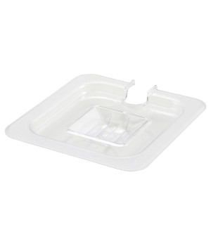 Winco SP7600C Clear Polycarbonate Slotted Cover Fits on Sixth-Size Food Pan, NSF Listed, 1 each