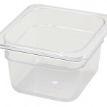 WINCO SP7604 SIXTH SIZE FOOD PAN, CLEAR POLYCARBONATE, 3.5" DEEP, NSF