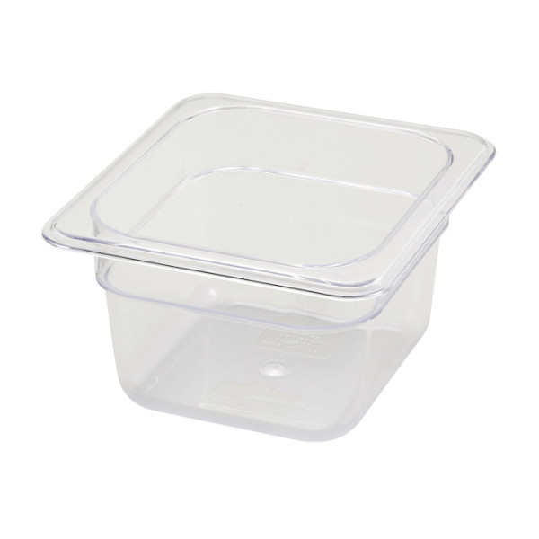 Winco SP7604 Sixth-Size Clear Polycarbonate Food Pan, 3-1/2 inch Deep, NSF Listed, 1 each