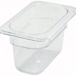 WINCO SP7904 NINTH SIZE FOOD PAN, CLEAR POLYCARBONATE, 3.5" DEEP, NSF