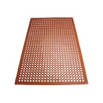 Winco RBM-35K-R Beveled Edge Rubber Floor Mats, Red Color, 3 x 5 Feet, 1 each