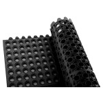 Winco RBMI-33K Rubber Interlock Floor Mat, Black Color, 36 x 36 inch, 1 each