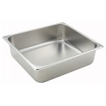 Winco SPTT4 Two-Third Size Straight-Sided Stainless Steel Anti-Jam Steam Pan, 4 inch Deep, 25 Gauge, NSF Listed, 1 each