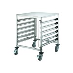Winco SRK-12D 12-Tier Stainless Steel Side-Load Steam Table Pan / Food Pan Rack with Brakes, 500 lb Capacity, 1 each