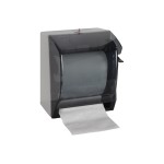 WINCO TD-500 BLACK PLASTIC ROLL PAPER TOWEL DISPENSER WITH LEVER HANDLE, FITS 8” DIA PAPER ROLL