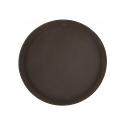 WINCO TRH-14 14” ROUND RUBBER-LINED NON-SLIP BROWN PLASTIC TRAYS, NSF LISTED